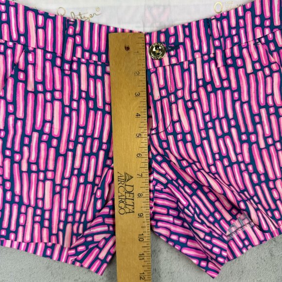 LILLY PULITZER Callahan Short Womens Pink/Blue Striped Lightweight Mini Shorts - Picture 7 of 8